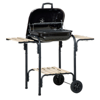 Barbecue au charbon de bois portable moderne en acier, finition émail porcelaine, certifié CE, conception sans fumée, haute sécurité, 22 pouces
