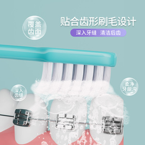 แปรงสีฟันขนนุ่มสำหรับผู้ใหญ่ 0.12 มม. ดูแลลิ้นแบบคู่ สีเขียว เหลือง แดงกุหลาบ น้ำเงิน แพ็ค 2 ชิ้น - Product Image 3