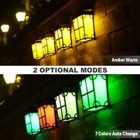 Lampes de terrasse LED de style vintage, blanc chaud, IP65, étanches, RGB, panneau solaire, batterie, murales, certifiées ROHS, ABS, éclairage de jardin