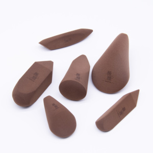 Weiya Super Soft Washable Multi Shape Coffee Color Makeup Puff Set For Precise Corner Concealing With OEM/ODM Service