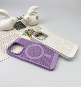 เคสโทรศัพท์มือถือใหม่สำหรับ iPhone 15 14 13 12 PRO MAX ปลอกกระจายความร้อนพร้อมกรอบและปุ่มโลหะเคสแม่เหล็ก - Product Image 6