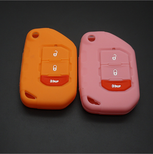 Silicone gummi auto schlüssel fob fall abdeckung haut shell halter für Jeep Wrangler <span class=keywords><strong>JL</strong></span> 2018 2019 <span class=keywords><strong>3</strong></span> taste <span class=keywords><strong>Flip</strong></span> Remote schützen shell - Product Image 3