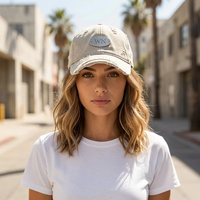 Casquette de baseball vintage déchirée et usée avec logo personnalisé en métal, en coton délavé, bords effilochés, non structurée, à visière incurvée, pour le sport