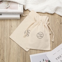 Sac à poussière en toile de coton blanc avec logo personnalisé mini sac à cordon en mousseline petit cadeau pochette à bijoux