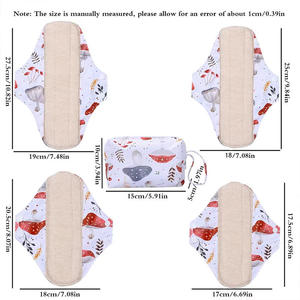 Kit de soins <span class=keywords><strong>post</strong></span>-<span class=keywords><strong>partum</strong></span>, serviettes menstruelles réutilisables, coussinets de maternité en coton biologique, sous-vêtements pour filles, tissu Pul, serviettes hygiéniques pour femmes - Product Image 2