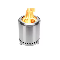 Brasero d'extérieur portable autoportant en acier inoxydable double, thermolaqué, pour granulés de bois, puissance de chauffage 3-4KW, vente en gros