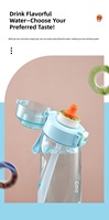 Bouteille d'eau sans BPA, populaire, anti-fuite et anti-poussière, avec compartiments à saveurs, sans calories, pour le cyclisme, la maison et les voyages