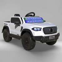 Camion télécommandé pour enfants style Noël, avec lumières LED, batterie 12V, pièces de course, jouets pour bébés, extérieur