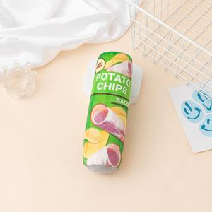 Wholesale Pet Dog <b>Cat</b> Vocal Durable <b>Plush</b> Grinding Teeth Cleaning Bite Resistant Potato Chip Cylinder Stuffed Pet Chew Toys - Product Image 2