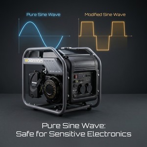 3200W Portable <b>Silent</b> <b>Generator</b> 2.8kW V GS Certified Pure Sine Wave Petrol <b>Generator</b> for Home Camping Outdoor - Product Image 4