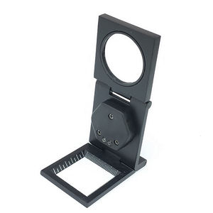 접이식 미니 휴대용 광학 LED 라이트 10배 포켓 메탈 글래스 렌즈 확대경 가죽 케이스 포함 섬유 보석 검사용 - Product Image 5