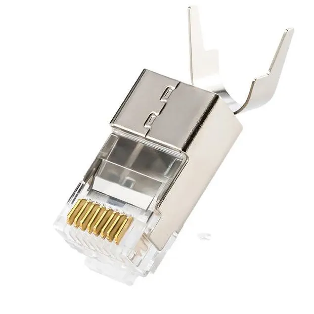 8p8c lan ağ kablosu connecteur rj 45 konektörler stp cat8 fiş conector rj45 amp 23awg konektörü cat8