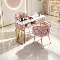 Table de Manucure Moderne en Métal Blanc et Gris, Meuble de Salon pour Technicien(ne) d'Ongles, Poste de Travail pour Spa des Ongles, Vente Chaude 2026