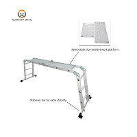 4*3 & 12 marches Escaliers et échelles pliants légers multifonctions en aluminium avec plate-forme de sécurité