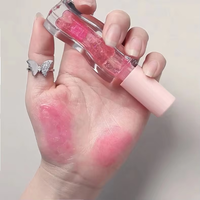 Huile à lèvres à la vitamine E infusée au miel avec noix de coco, fraise, pastèque et fruits de mangue-Brillant à lèvres sec hydratant avec miroitant