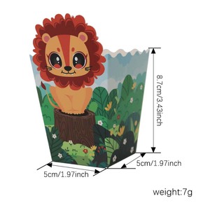 Jungle Safari Themed <strong>Popcorn</strong> Boxes Paper Snack Container for Birthday Parties Animal-Themed Baby Shower Other Celebrations - Product Image 2