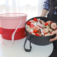 Boîte Cadeau Ronde en Plastique en Gros avec Fenêtre et Corde, Fournitures d'Emballage pour Bouquets de Fleurs, Décoration de Mariage et Fêtes