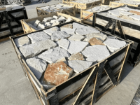Pierre naturelle aléatoire non taillée, granit gris-jaune rouillé, pierre culturelle pour mur extérieur, mur de clôture, jardinière, revêtement paysager