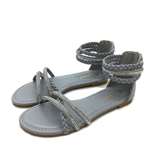Sweet Classy Open Toe Rhinestone Slippers Dress Sandals Women for Outdoor <strong>Low</strong> <strong>Wedge</strong> - Product Image 4
