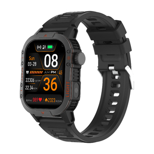 นาฬิกาอัจฉริยะ HKSF KM66 หน้าจอ TFT 2.01 นิ้ว ชิปเซ็ต AB5682 แบตเตอรี่ 210mAh สายซิลิโคน ตัวเรือนโลหะ - Product Image 1