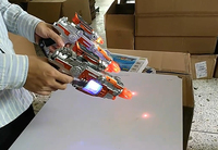 Pistolet laser à vibration vocale électrique, équipement de jeu de combat pour garçon, jouet militaire en plastique, brillant, flash, pistolet jouet, mitrailleuses
