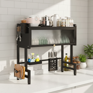 Étagère <span class=keywords><strong>de</strong></span> rangement multifonctionnelle pour cuisine, organisateur d'évier, égouttoir <span class=keywords><strong>de</strong></span> cuisine, égouttoir à vaisselle, grande couverture - Product Image 1