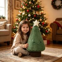 Énorme peluche Arbre de Noël Jelly Cat, jouet Arbre de Noël en sapin bleu de la série Amuseables, poupée de la série Amuseables, cadeau idéal pour Noël