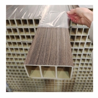 Paneles de Columnas Decorativas de Madera WPC para Hoteles Modernos, Columnas Griegas Resistentes al Agua, al Fuego y a los Arañazos para Techo, 50*50 50*100mm