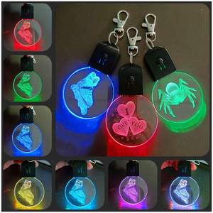 Porte-clés LED personnalisable rechargeable avec logo créatif, porte-clés en acrylique avec logo lumineux - Product Image 4