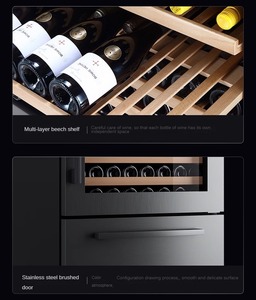 Alto incorporado en el control de humedad de doble zona bodega bebidas cerveza refrigeración dos cajones vino bebidas enfriador - Product Image 4