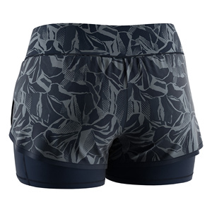 Anti-friction Women's Double Layer Running Shorts Laser Drilled Side <b>Venting</b> for Sprint CrossFit - Product Image 4