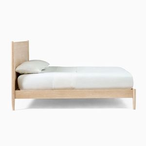 Diseño de mediados de siglo, estilo nórdico simple, marco de cama doble de madera maciza, muebles de dormitorio - Product Image 4
