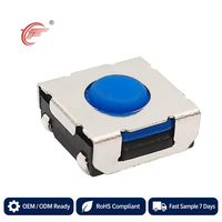 Interrupteur tactile étanche IP67 6.2x6.2x3.1/6x6 Pied en U 1NO1NC 12V 0.05A Bouton en silicone pour PCB RoHS