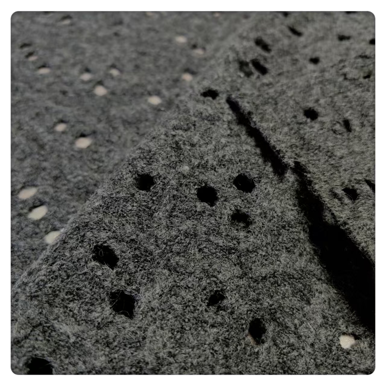 Popular 350GSM Soft Wool / Polyester / Nylon Blended Fabric with Knitted Eyelet Holes for Clothing