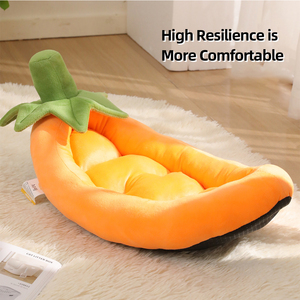 Wholesale Short Plush <strong>Cat</strong> Dog <strong>Bed</strong> Eggplant <strong>Shape</strong> - Product Image 6