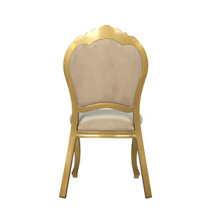 ผู้ผลิตเฟอร์นิเจอร์โรงแรมระดับไฮเอนด์ ขายส่งเก้าอี้ร้านอาหารโรงแรมโครงโลหะสีทองแบบซ้อนได้สุดหรู - Product Image 4
