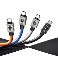 Kabel USB C USAMS SJ684 Diameter 6mm, Kabel Pengisian Cepat PD 100W Tipe C ke Tipe C, Kabel Data Paduan Seng+PVC 1M