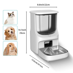 מזין חכם לחיות מחמד עם Wifi 5 ליטר, שליטה דרך אפליקציית Tuya, קערה בודדת או כפולה, מתקן אוטומטי להאכלת חתולים וכלבים - Product Image 5