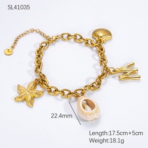Pulsera de Acero Inoxidable con Baño de Oro de 18K, Joyería de Verano para Mujer, Estilo Instagram - Product Image 6