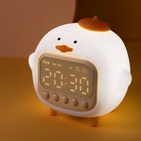 Réveil créatif en silicone de canard, réveil multifonctionnel pour étudiant, chambre à coucher, lumière douce avec petite veilleuse de sommeil