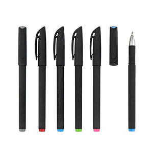 Stylo publicitaire promotionnel en plastique à encre gel 0,5 mm avec logo personnalisé et grip, vente en gros - Product Image 1