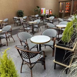 Sillón de ratán francés al por mayor para patio exterior, cafetería, comedor, uso comercial en la calle para restaurante, muebles de jardín - Product Image 1