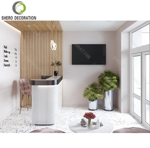 Diseño interior de salón de belleza, mesa de manicura moderna personalizada, vitrina de madera para decoración de salón de belleza - Product Image 6