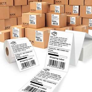 Étiquette d'expédition thermique directe recyclable de 110 mm 4x6, <span class=keywords><strong>autocollante</strong></span>, en <span class=keywords><strong>rouleau</strong></span>, pour imprimante thermique, emballage - Product Image 1