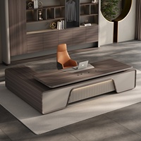 Ensemble de bureau et chaise de direction en PVC en forme de L, mobilier de bureau commercial haut de gamme, moderne et luxueux