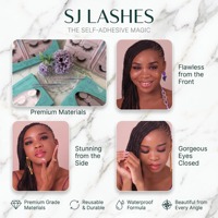 Lot de 6 paires de faux cils auto-adhésifs 3D en vison synthétique avec applicateur