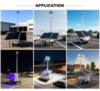Remolque de Vigilancia Móvil, Torre de Seguridad para Estacionamiento Exterior, Cámara PTZ Opcional, Velocidad de 80 km/h, Certificación CE, Mástil de 6 m, Impermeable