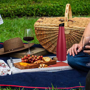 Vaso Térmico de Acero Inoxidable 304 con Aislamiento al Vacío, Tapa de <span class=keywords><strong>Corcho</strong></span>, Diseño de Vino Tinto, Aislamiento Térmico de 12-24 Horas para Fiestas al Aire Libre - Product Image 3