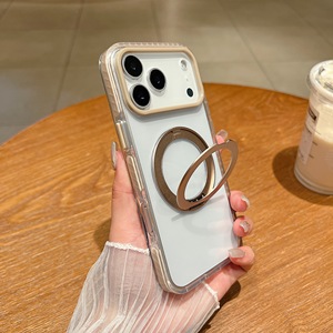 เคสโทรศัพท์แบบวงแหวนแม่เหล็กหมุนได้ 360 องศา สำหรับ iPhone 18 17 16 15 14 13 Pro Max ป้องกันแรงกระแทก โปร่งใส - Product Image 3