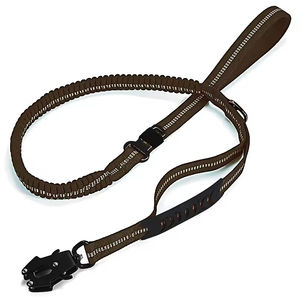Laisse pour chien à ressort avec boucle à dégagement rapide - Laisse d'entraînement élastique réglable, mousqueton pour la course en extérieur, la marche, l'utilisation tactique - Product Image 4